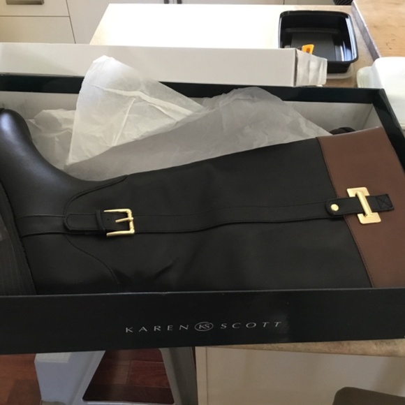 NIB Karen Scott wide calf faux leather boots size 9 - Picture 6 of 6